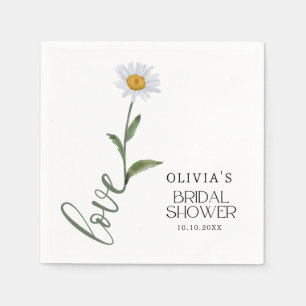 White Daisy Blume Liebe Elegantes Brautparty Serviette