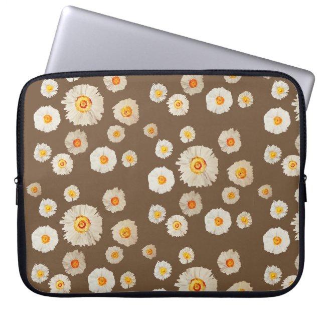 White Daisy Blume Neopren Laptop Schlauch 15" Laptopschutzhülle (Vorderseite)
