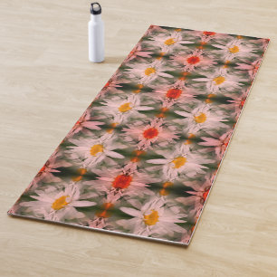 White Daisy Blume Petals Abstrakt Yogamatte