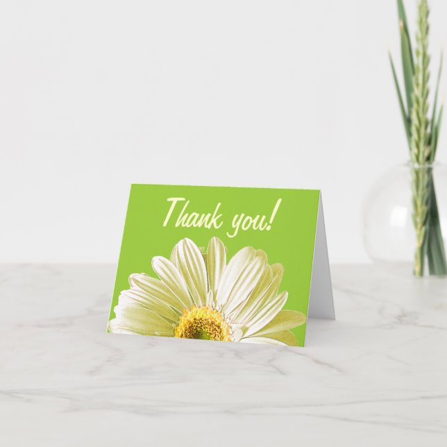 White Daisy Blume Vielen Dank oder Gewohnheit Dankeskarte (Vorderseite)