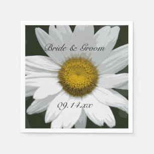White Daisy Blume Wedding Serviette