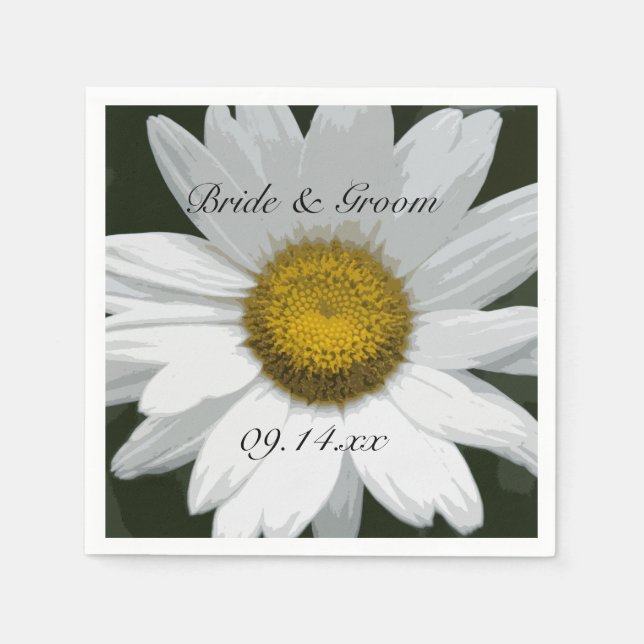 White Daisy Blume Wedding Serviette (Vorderseite)