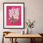 White Daisy Bouquet auf Pink Gouache Malerei Art Poster<br><div class="desc">Karo aus dieser süßen Wandkunst, von mir für dich gemalt! Fügen Sie Ihren eigenen Text hinzu, ändern Sie auch die Hintergrundfarbe. Wählen Sie die Druckgröße aus dem Dropdown-Menü oben, und klicken Sie auf die Schaltfläche "Design bearbeiten", um das Kunstwerk an jedes Papierformat anzupassen. Kaufen Sie ein einfaches Poster oder eine...</div>