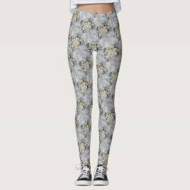 WHITE DAISY BOUQUET LEGGINGS