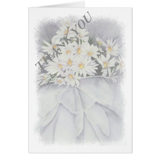 WHITE DAISY BOUQUET THANK YOU CARD (Vorne)