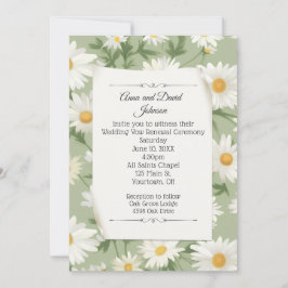 White Daisy Design for Vow Renewal Einladung