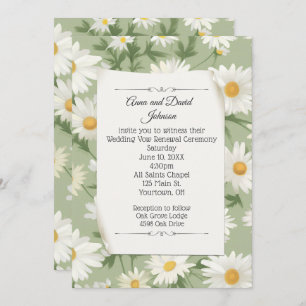 White Daisy Design for Vow Renewal Einladung