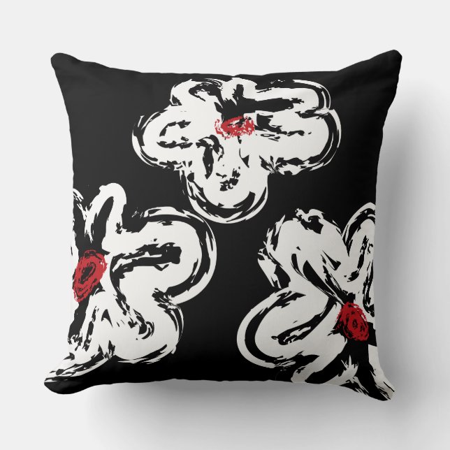 WHITE DAISY DESIGN Retro Throw Kissen (Vorderseite)