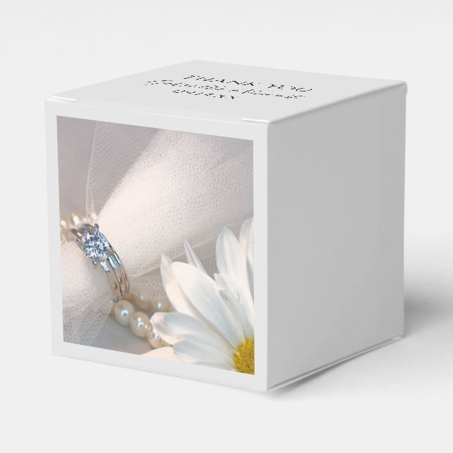 White Daisy Elegance Wedding Geschenkschachtel (Vorderseite)