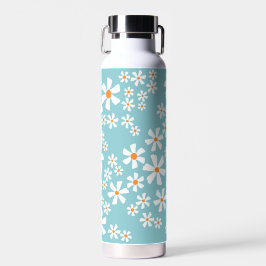 White Daisy Floral Trinkflasche