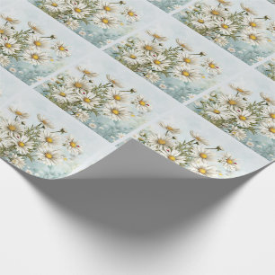 White Daisy Garden mit Ladybugs Botanischer Garten Geschenkpapier