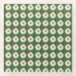 White Daisy Glass Untersetzer