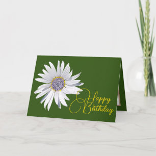 White Daisy Green Hintergrund Geburtstag Karte