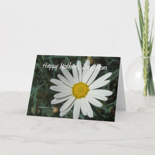 White Daisy - Mother's Day Customizable Card Karte (Vorderseite)