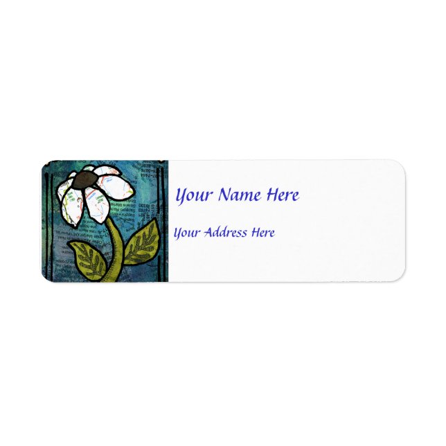 White Daisy on Blue Background - Collage (Vorne)