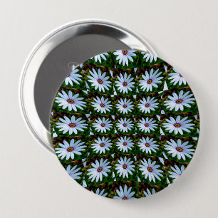 White Daisy Pattern Button