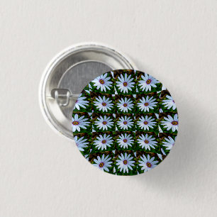 White Daisy Pattern Button