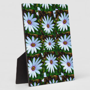 White Daisy Pattern Fotoplatte