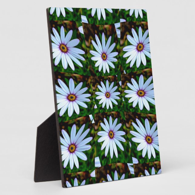 White Daisy Pattern Fotoplatte (Seite)