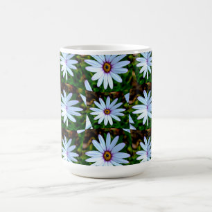 White Daisy Pattern Kaffeetasse