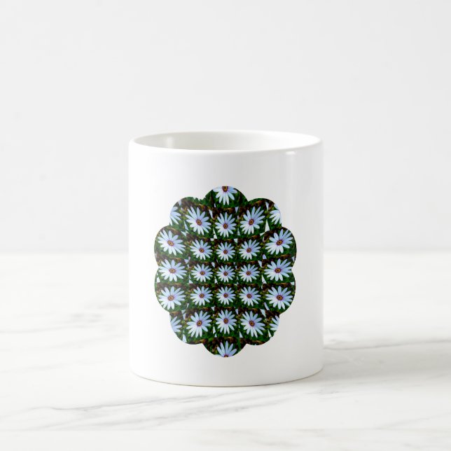White Daisy Pattern Kaffeetasse (Mittel)