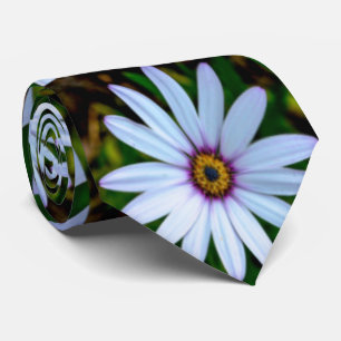 White Daisy Pattern Krawatte