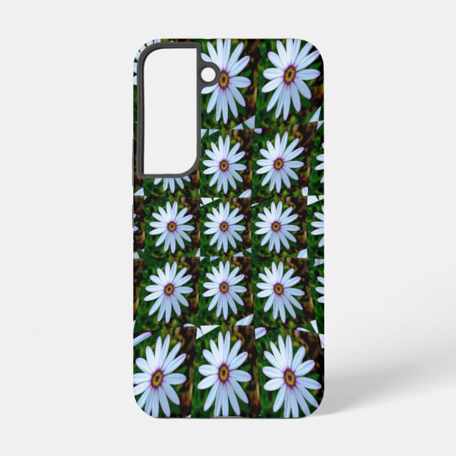 White Daisy Pattern Samsung Galaxy Hülle (Rückseite)