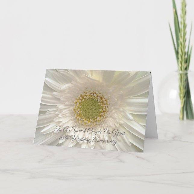 White Daisy Personalisiert 65. Hochzeitstag Karte (Vorderseite)