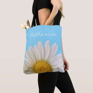 White Daisy Personalisiert Tasche