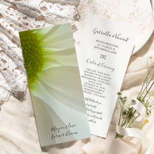 White Daisy Petals Wedding Program Programm