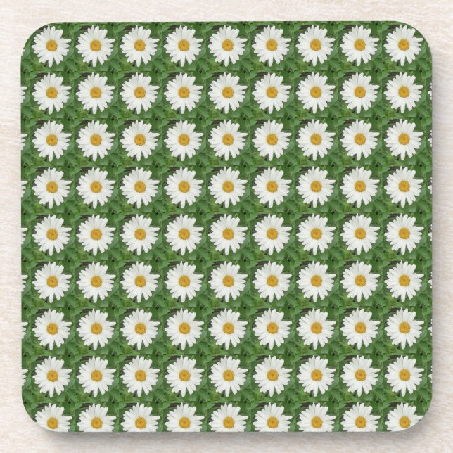 White Daisy Plastic Untersetzer (Vorderseite)