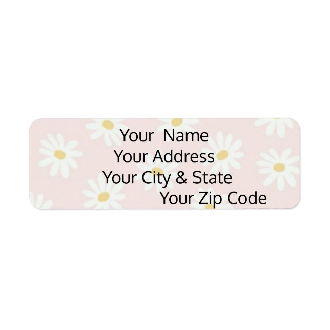 White Daisy Return Address Label (Vorne)