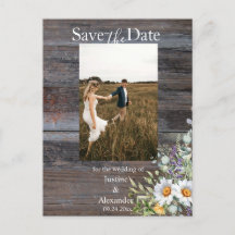 White Daisy Save the Date Foto