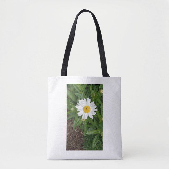 White Daisy Tote Bag Tasche (Vorderseite)