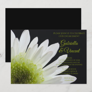 White Daisy über die Black Engagement Party Einladung