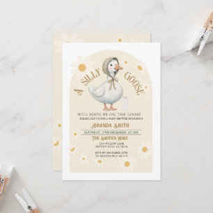 White Daisy und Ivory Niedlich Gänse Kinderdusche Einladung