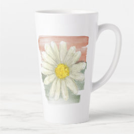 White Daisy Watercolor Milchtasse