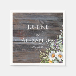 White Daisy Wedding Serviette