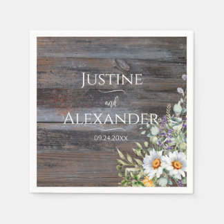 White Daisy Wedding Serviette