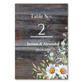 White Daisy Wedding Tischnummer