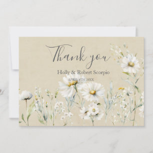 White Daisy Wedding Vielen Dank Dankeskarte