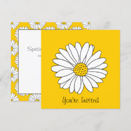 White Daisy Yellow White Daisy Muster 2 Einladung