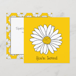 White Daisy Yellow White Daisy Muster 2 Einladung