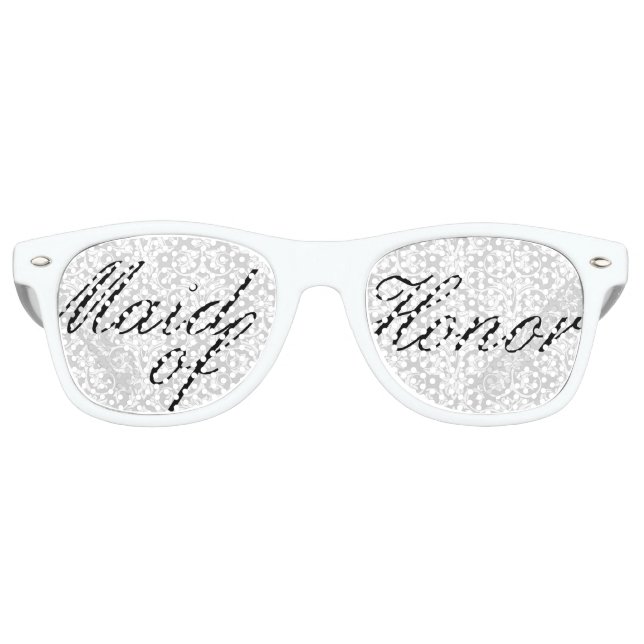 White Damask Trauzeugin Junggeselinnen-Abschied Partybrille (Vorderseite)