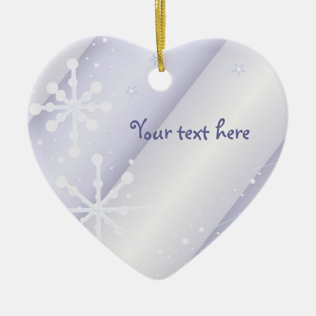 White Dancing Snowflakes Keramikornament (Vorne)