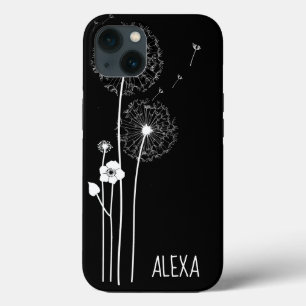 White Dandelion Bouquet auf Black Case-Mate iPhone Hülle