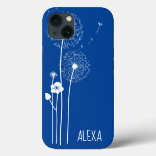 White Dandelion Bouquet auf Blue Case-Mate iPhone Hülle