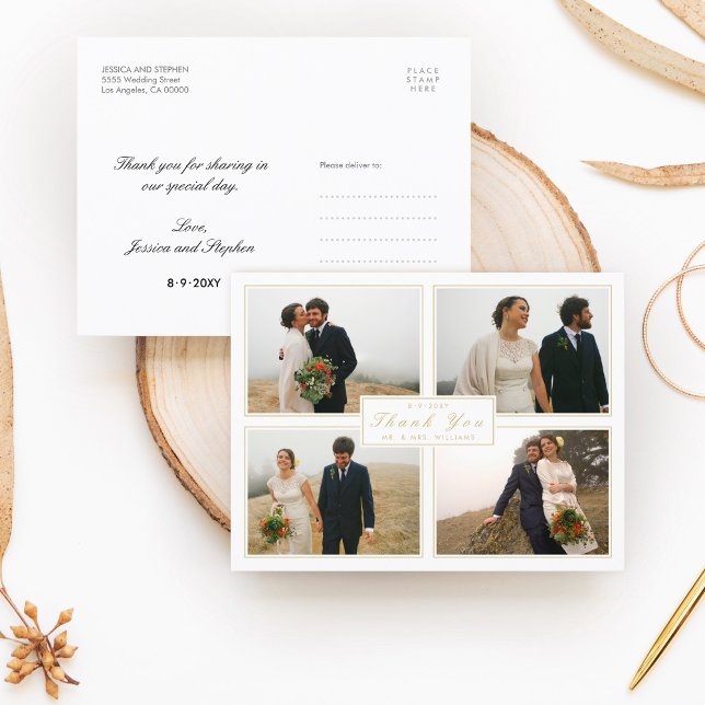 White Dankeschön Ihnen für die Hochzeitskassette 4 Postkarte (Von Creator hochgeladen)