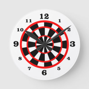 White Dartboard Runde Wanduhr