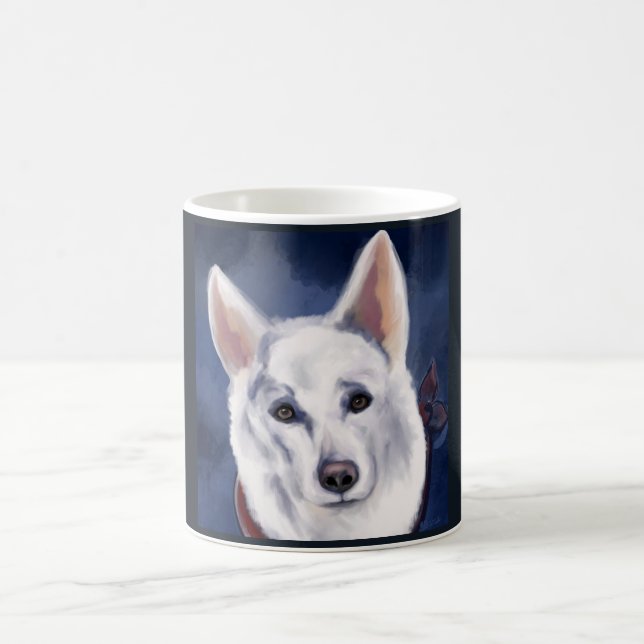 WHITE DEUTSCHE SHEPHERD KAFFEETASSE (Mittel)